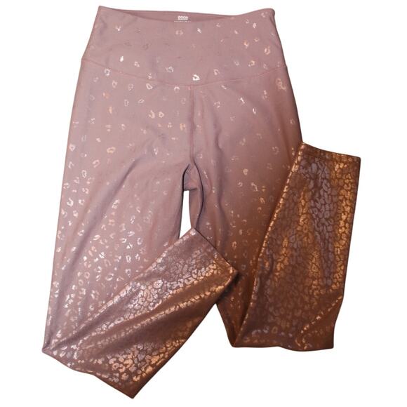 Good American Pants - Good American Core Strength Leggings Dusk Rose Gold Leopard Print Size 2